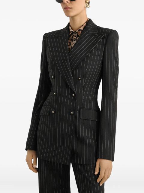 Dolce & Gabbana striped double-breasted jacket - Black
