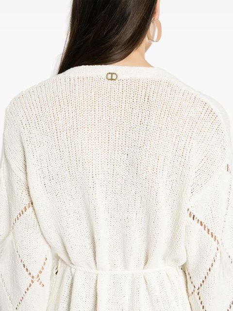 TWINSET diamond-pattern cardigan - Neutrals