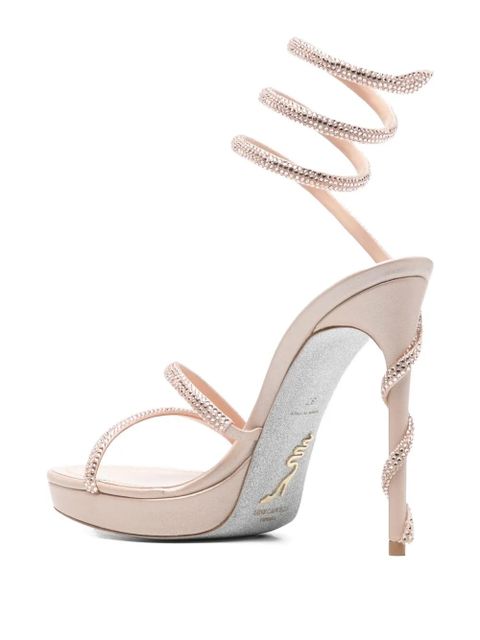 René Caovilla Margot plataform heeled sandals - Neutrals