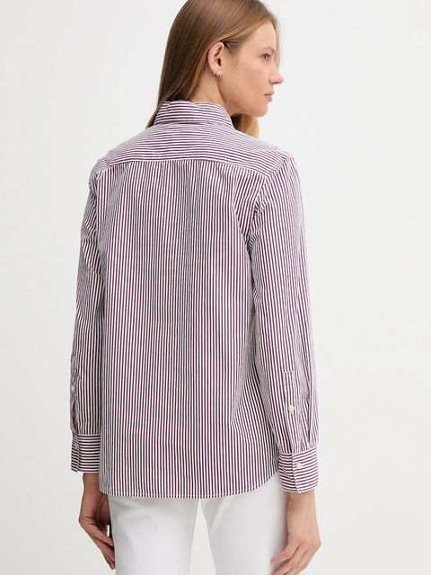 United Colors of Benetton koszula bawełniana damska kolor bordowy regular z kołnierzykiem klasycznym 59T7DQ0BH