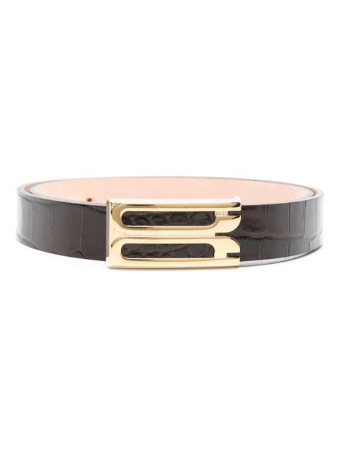 Victoria Beckham embossed-leather belt - Brown - zdjęcie produktu nr 1