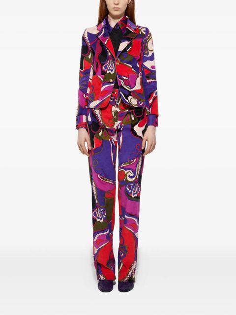 PUCCI Orchidee print velvet jacket - Purple