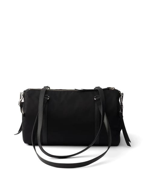 Prada large Re-Nylon and Saffiano leather duffel bag - Black