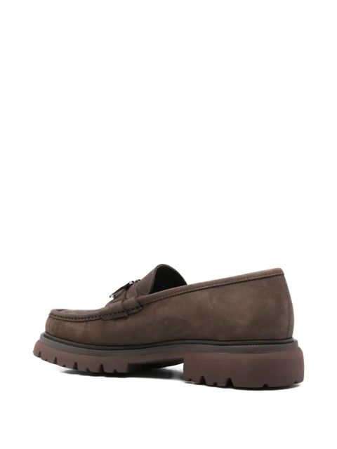 Ferragamo Gancini-buckle loafers - Brown