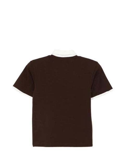 Rowen Rose contrast-collar polo top - Brown - zdjęcie produktu nr 2