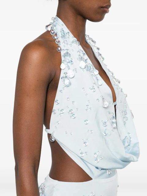 Cult Gaia cutout beaded mini dress - Blue