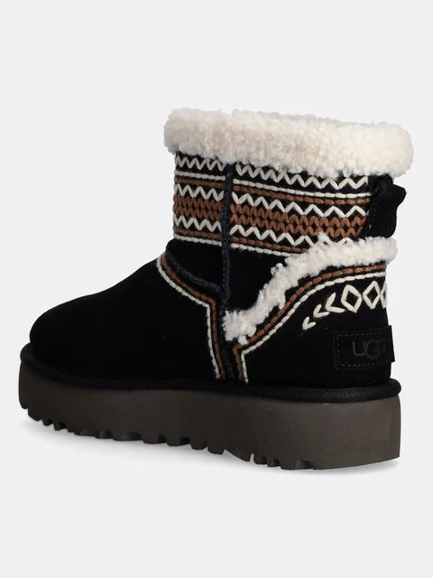 UGG śniegowce zamszowe Classic Mini Atherson kolor czarny 1158281-BLK