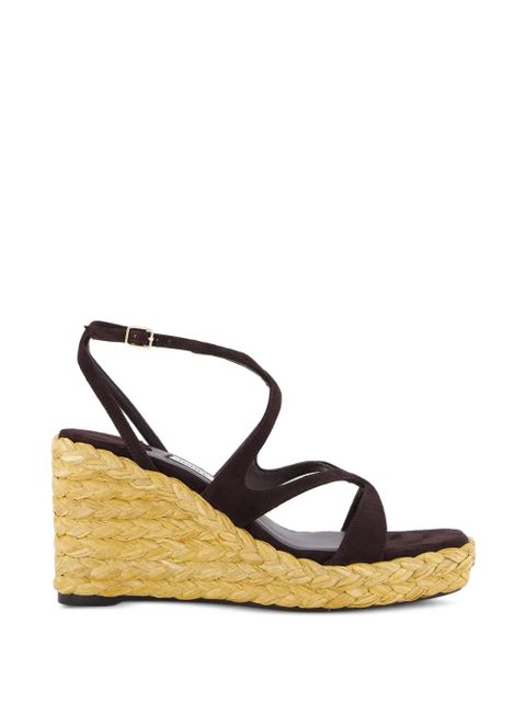 Jimmy Choo Ayla raffia wedged sandals - Brown - zdjęcie produktu nr 2