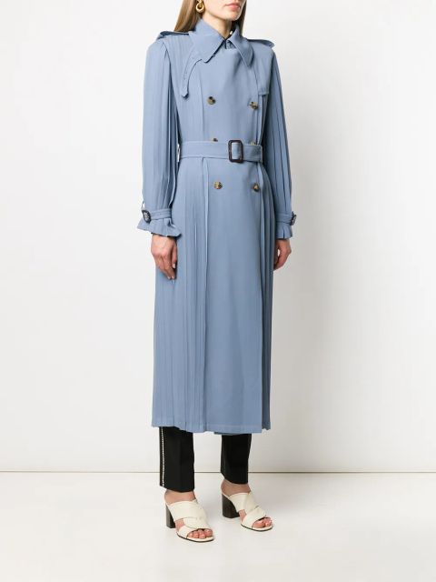 Valentino Garavani pleated trench coat - Blue