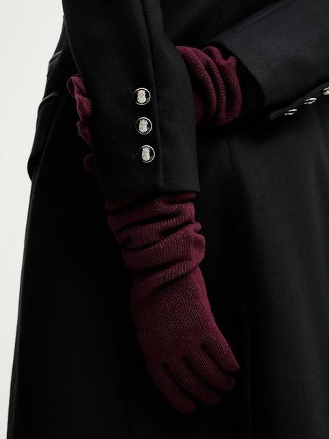 Answear.LAB rękawiczki z dodatkiem wełny damskie kolor bordowy