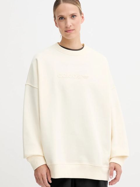 adidas Originals bluza Essentials damska kolor beżowy gładka JW1016 - zdjęcie produktu nr 1