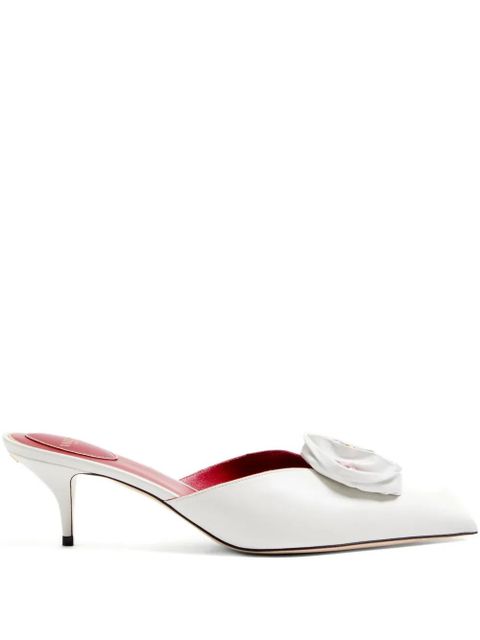 Valentino Garavani 55mm Drip Rose leather mules - White - zdjęcie produktu nr 1