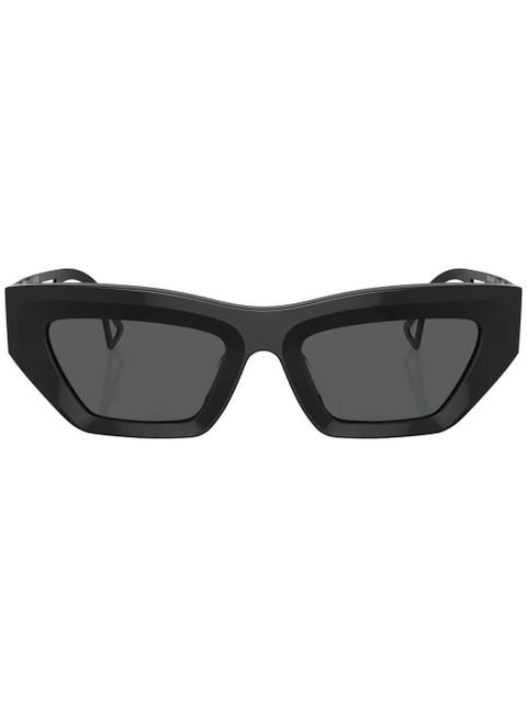 Versace Eyewear logo-embossed rectangle-frame sunglasses - Black - zdjęcie produktu nr 1