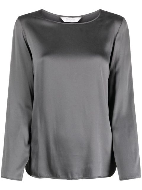 Max Mara round-neck satin blouse - Grey - zdjęcie produktu nr 1