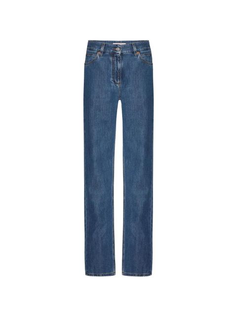 Valentino Garavani contrast-stitching five-pockets jeans - Blue - zdjęcie produktu nr 1