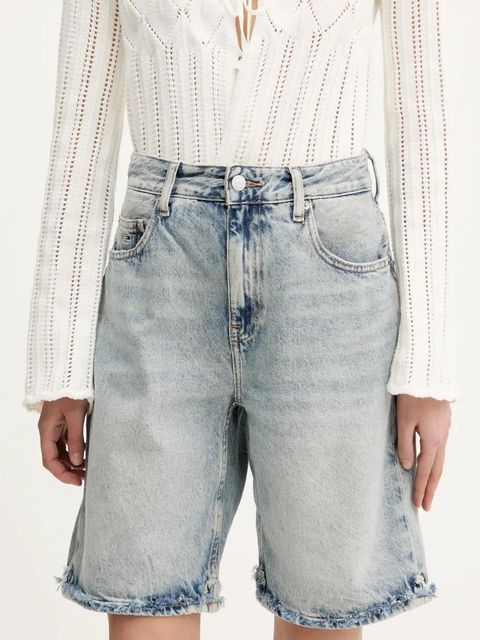 Tommy Jeans szorty jeansowe damskie kolor niebieski gładkie high waist DW0DW20086 - zdjęcie produktu nr 1
