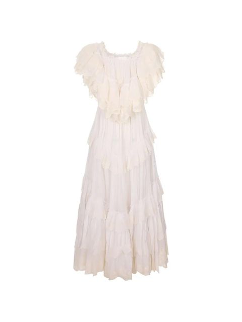 Chloé ruffled lace-embroidered maxi dress - White - zdjęcie produktu nr 2