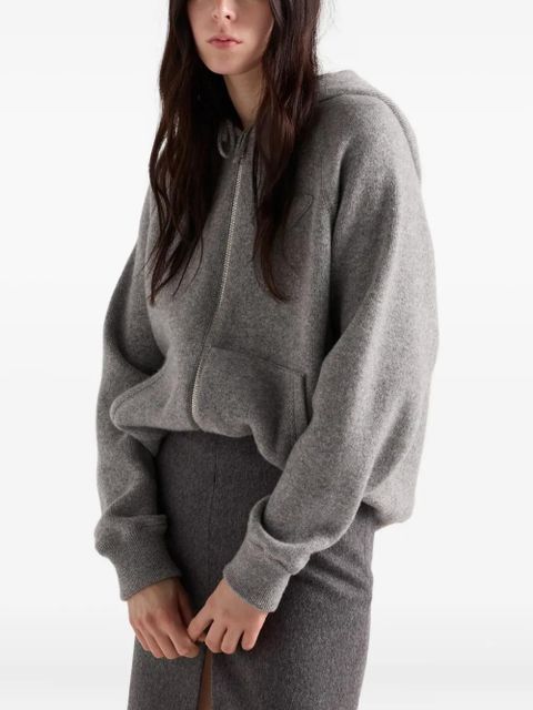 Prada hooded logo top - Grey