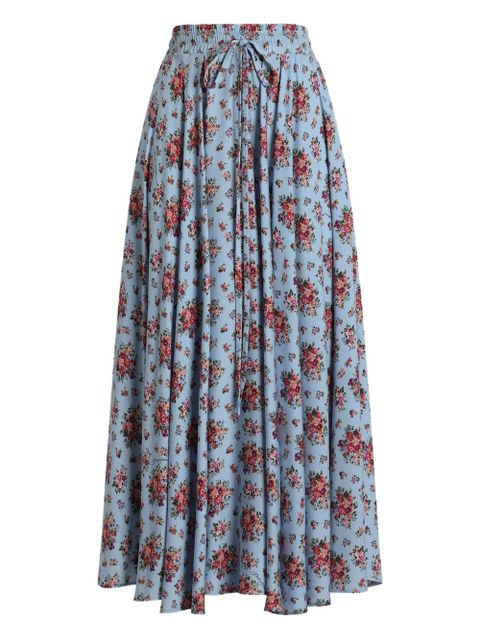 Dolce & Gabbana floral drawstring skirt - Blue - zdjęcie produktu nr 1