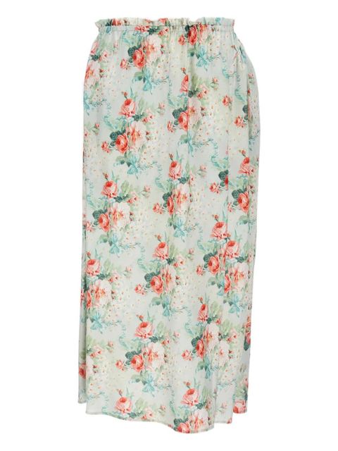 Simone Rocha floral-pattern elastic-waist midi skirt - White - zdjęcie produktu nr 1