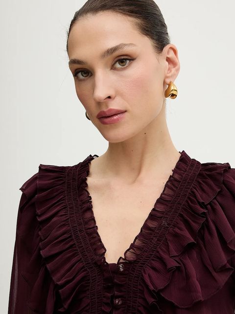 Morgan sukienka kolor bordowy mini rozkloszowana RCATHY