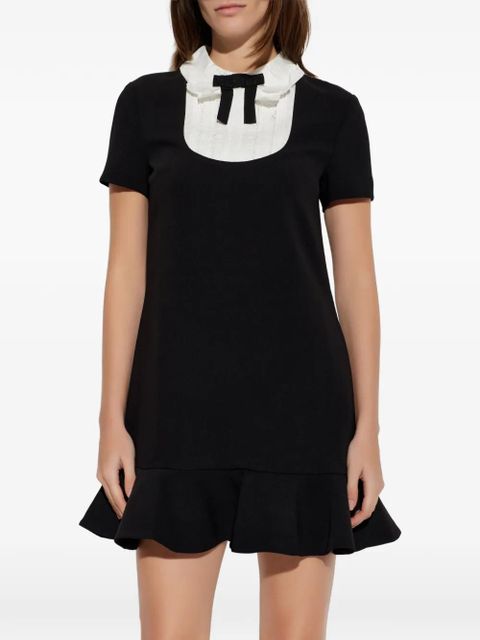 Self-Portrait ruffled bow mini dress - Black