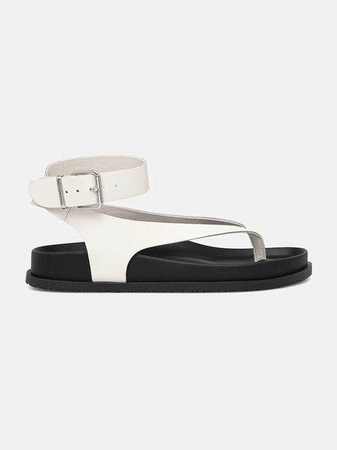Tommy Jeans sandały skórzane TJW ANKLE STRAP SANDAL damskie kolor beżowy EN0EN02873 - zdjęcie produktu nr 2