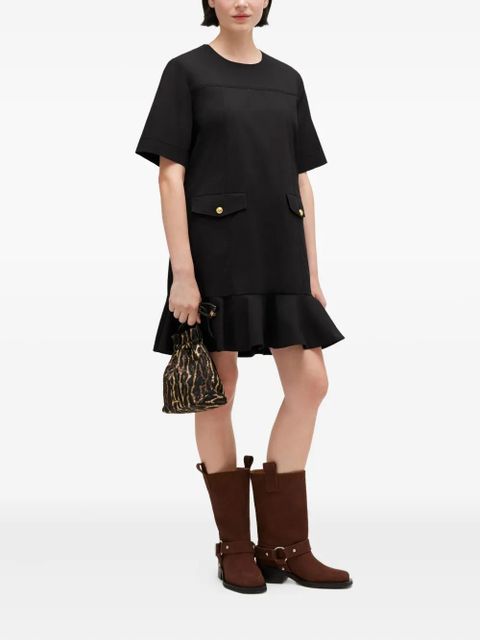 GANNI ruffled pocket dress - Black