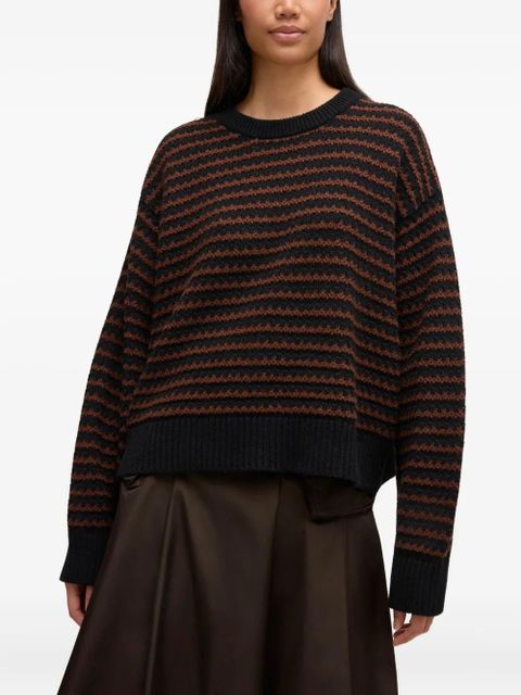 GANNI button striped knitwear - Black