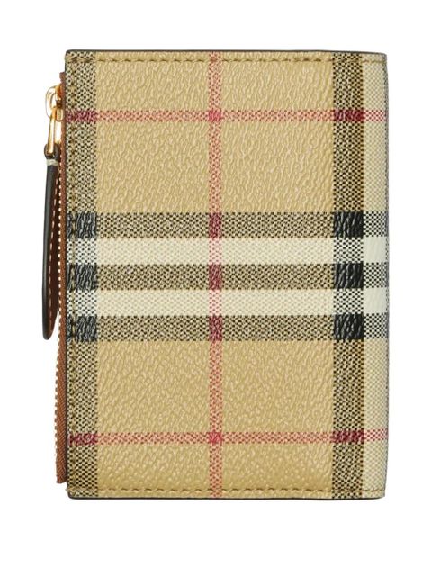 Burberry small check-print bi-fold wallet - Neutrals