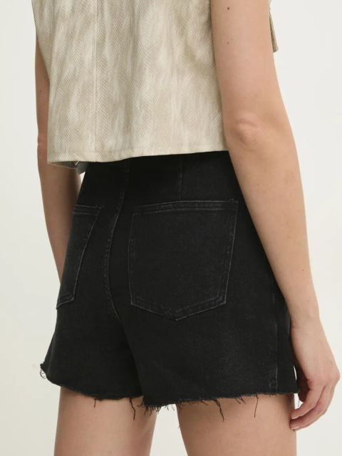 Answear.LAB spódnicospodnie jeansowe damskie kolor czarny gładkie high waist