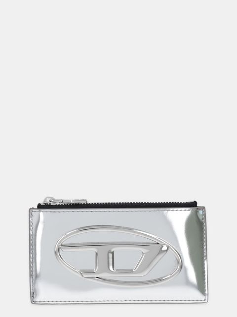 Diesel portfel skórzany 1DR 1DR CARD HOLDER III damski kolor srebrny X10270.PS202 - zdjęcie produktu nr 1