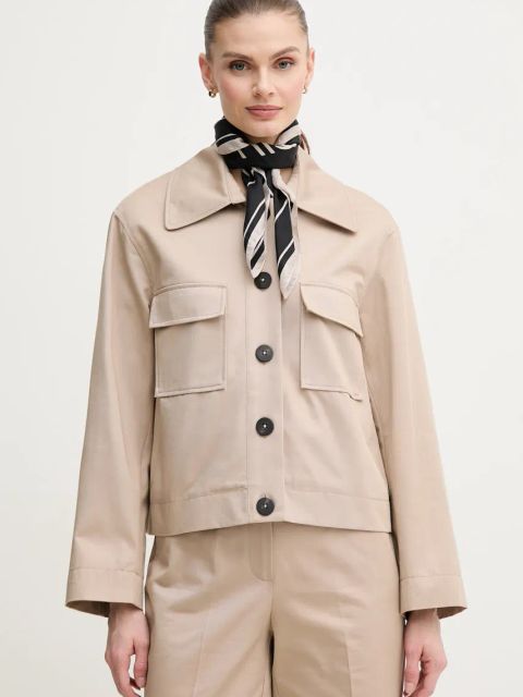 Pedro del Hierro kurtka bawełniana kolor beżowy przejściowa 6759164