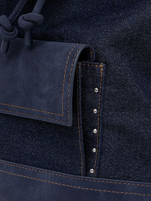 Desigual plecak jeansowy BINDELLA K damski kolor granatowy duży gładki 25WAKD06