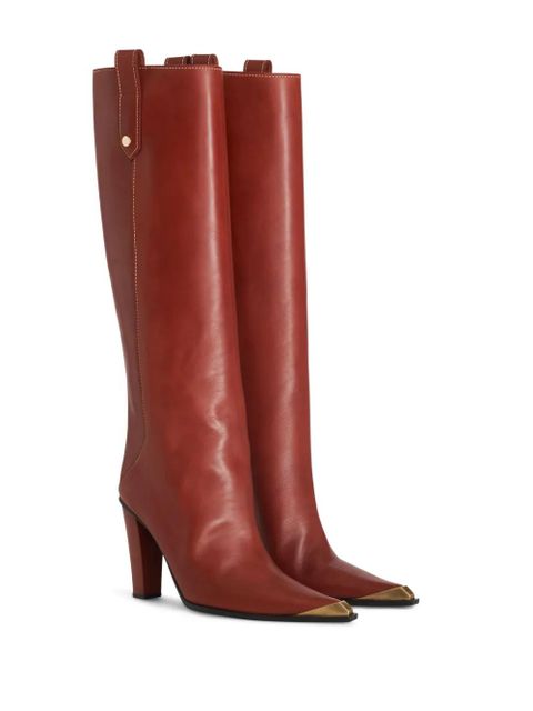 ETRO metallic toe-cap knee-high boots - Red - zdjęcie produktu nr 2