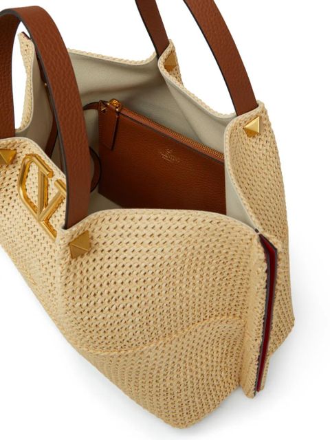 Valentino Garavani medium Summer straw tote bag - Neutrals
