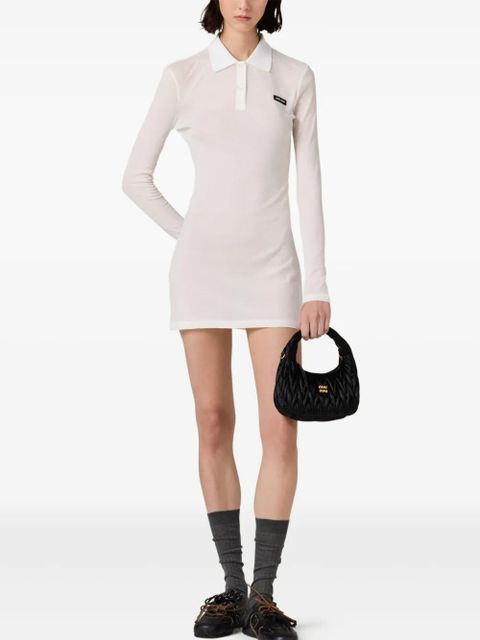 Miu Miu ribbed-jersey mini dress - White