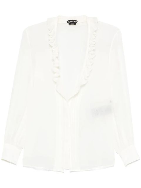 TOM FORD ruffle-detailed blouse - White - zdjęcie produktu nr 1