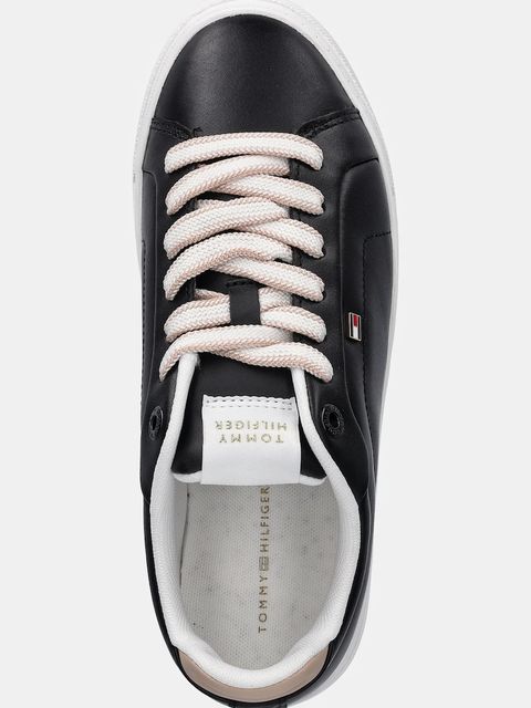 Tommy Hilfiger sneakersy skórzane ICON COURT SNEAKER damskie kolor czarny FW0FW08815