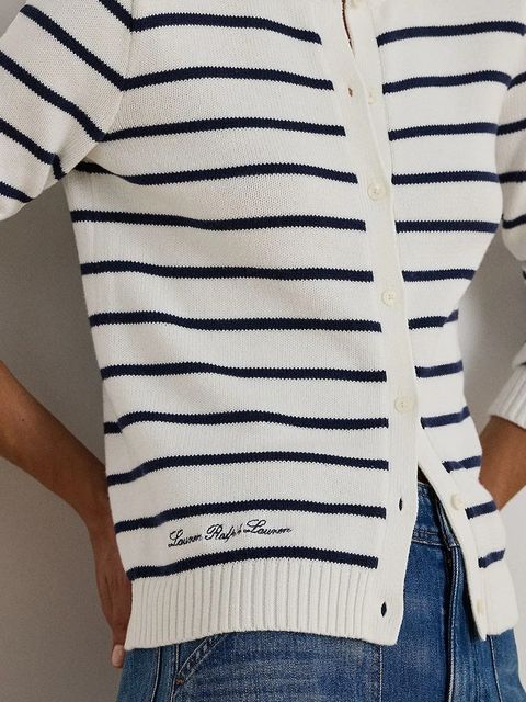 Lauren Ralph Lauren kardigan bawełniany damski kolor granatowy 200P03495