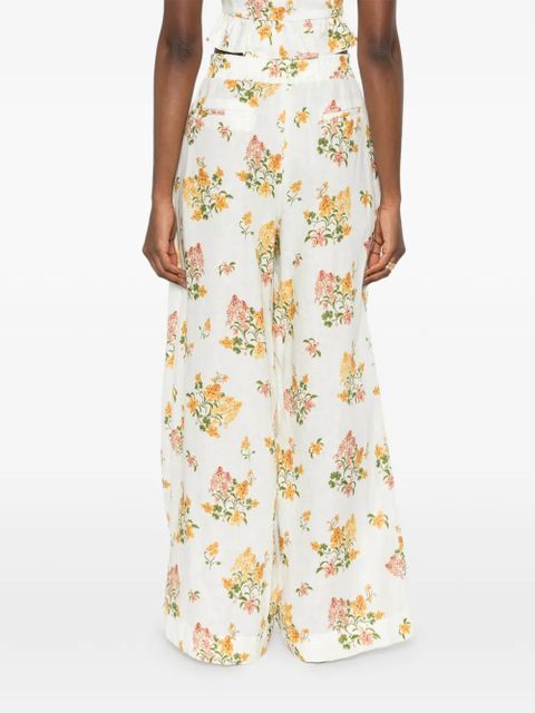 Agua By Agua Bendita Tota Cordillera floral palazzo pants - White