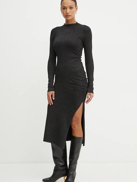 Twinset sukienka kolor czarny maxi dopasowana 242AT3011