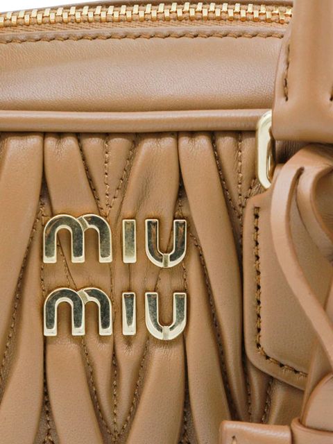 Miu Miu small Arcadie matelassé leather tote bag - Brown - zdjęcie produktu nr 2