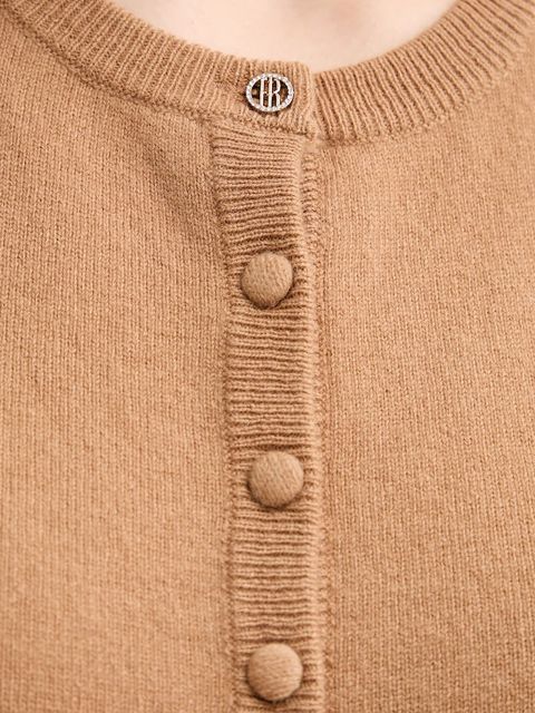 Fracomina kamizelka wełniana damski kolor beżowy lekki FR25WJ5008K47301