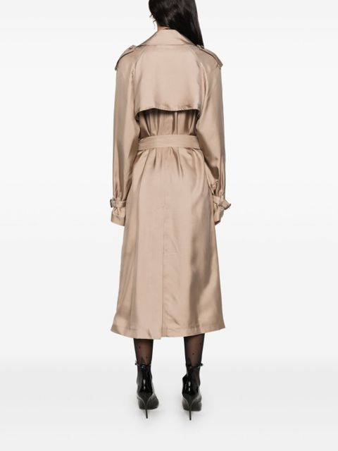 Saint Laurent silk trench coat - Neutrals