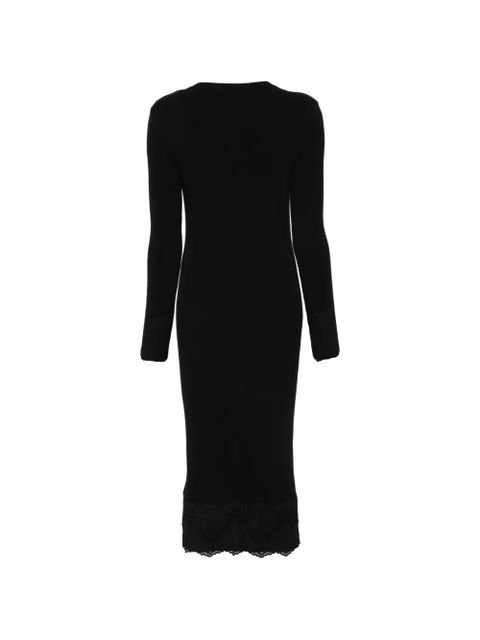 Valentino Garavani lace-trim midi dress - Black - zdjęcie produktu nr 2