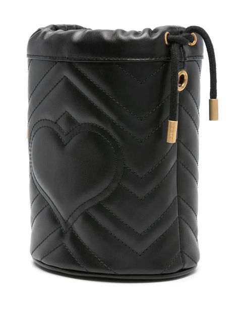 Gucci mini GG Marmont bucket bag - Black - zdjęcie produktu nr 2