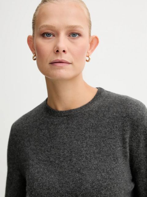 Bally sweter kaszmirowy damski kolor szary lekki WKN07P