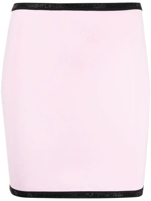 Alexander Wang crystal-logo-trim mini skirt - Pink - zdjęcie produktu nr 1