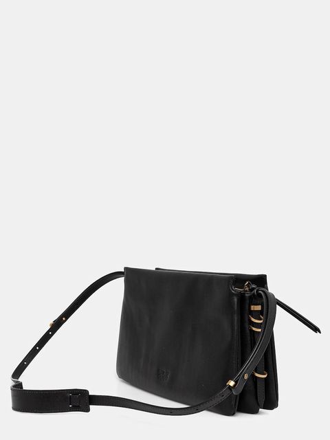 Pinko torebka skórzana kolor czarny 105161 A0QO